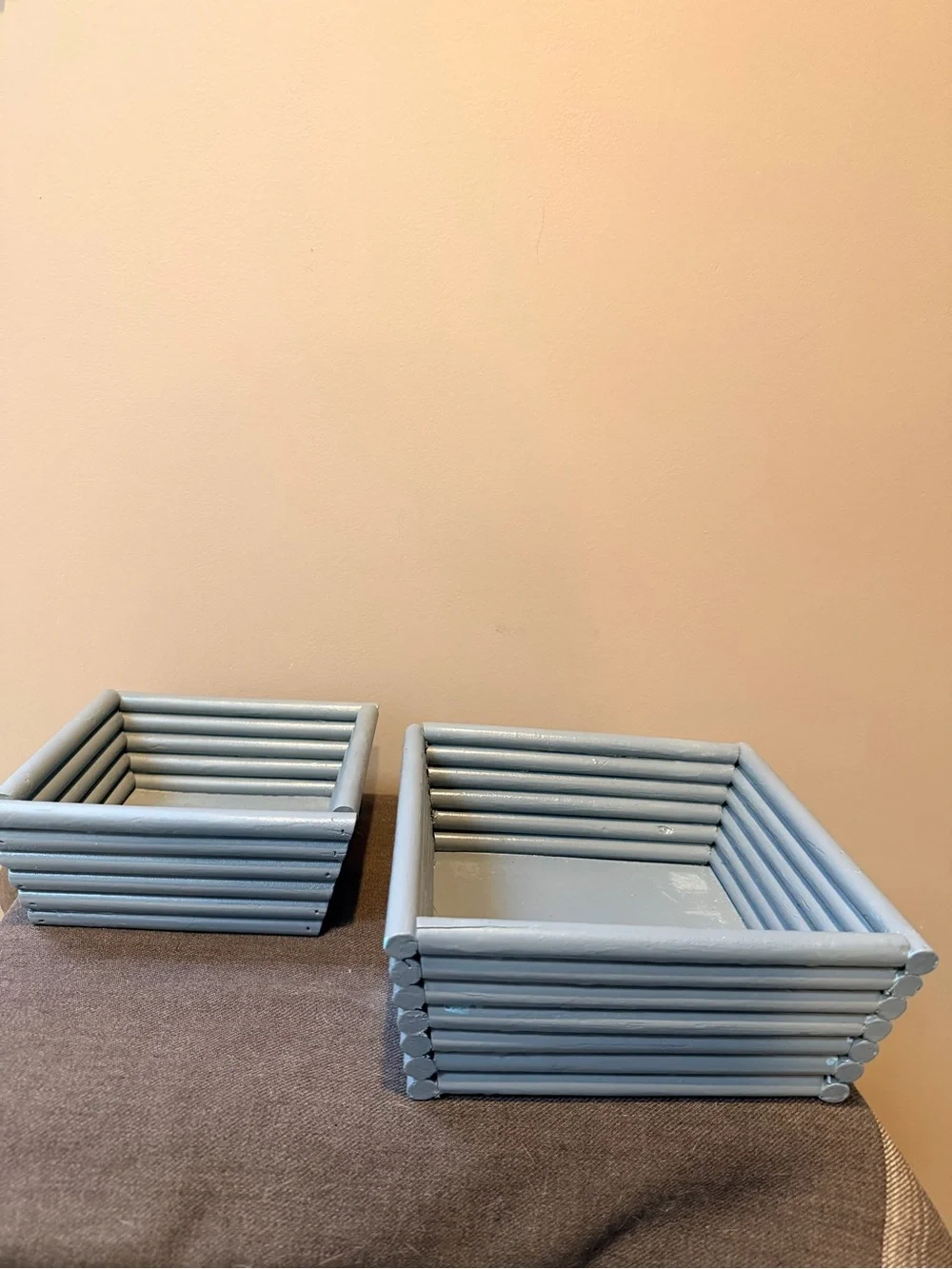 Handcrafted Gray Wooden Nesting Baskets - Home Accents